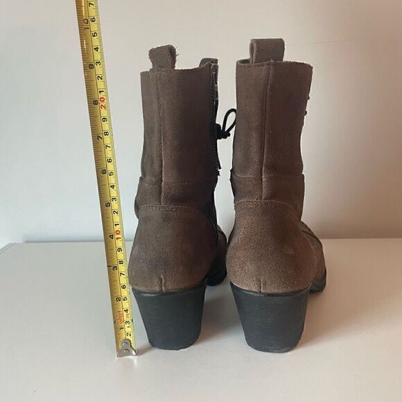 Diesel Taupe/Dark Tan Leather Combat & Moto Boots made in Portugal. - Picture 4 of 7